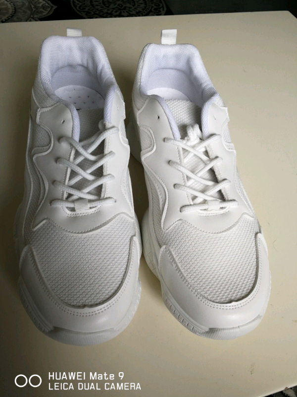 white bubble sole trainers